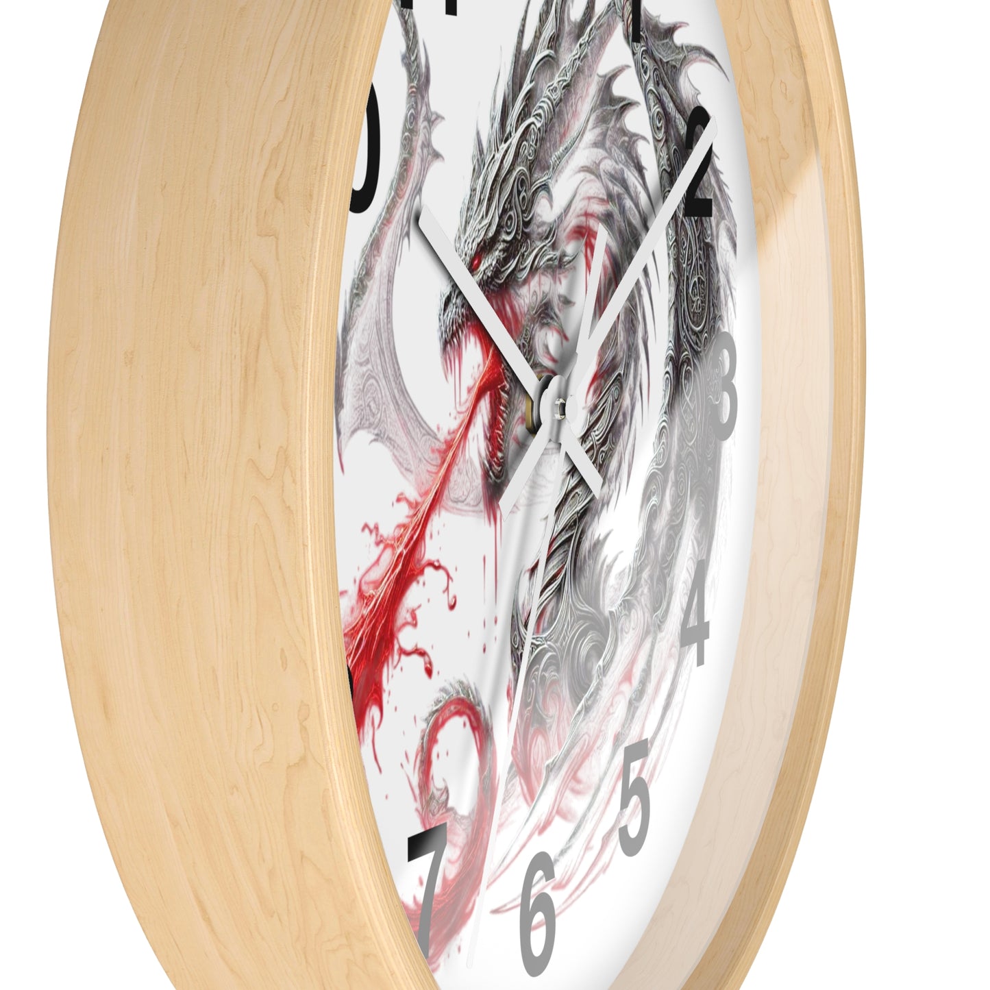 Dragon Wall Clock — Red Breath Mythical Timepiece for Fantasy Fans
