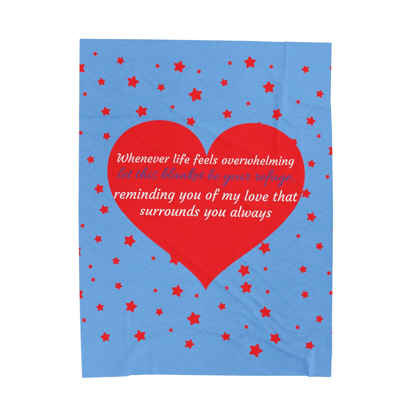 Heart Message Plush Blanket — 'Whenever life feels overwhelming…' Comfort Throw for Loved Ones