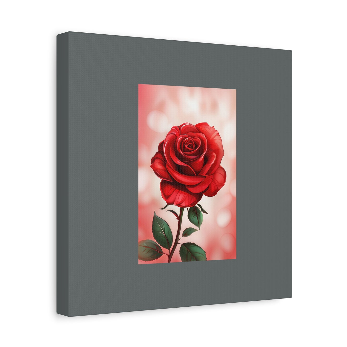 Red Rose Vertical Matte Canvas Print — Romantic Floral Wall Art