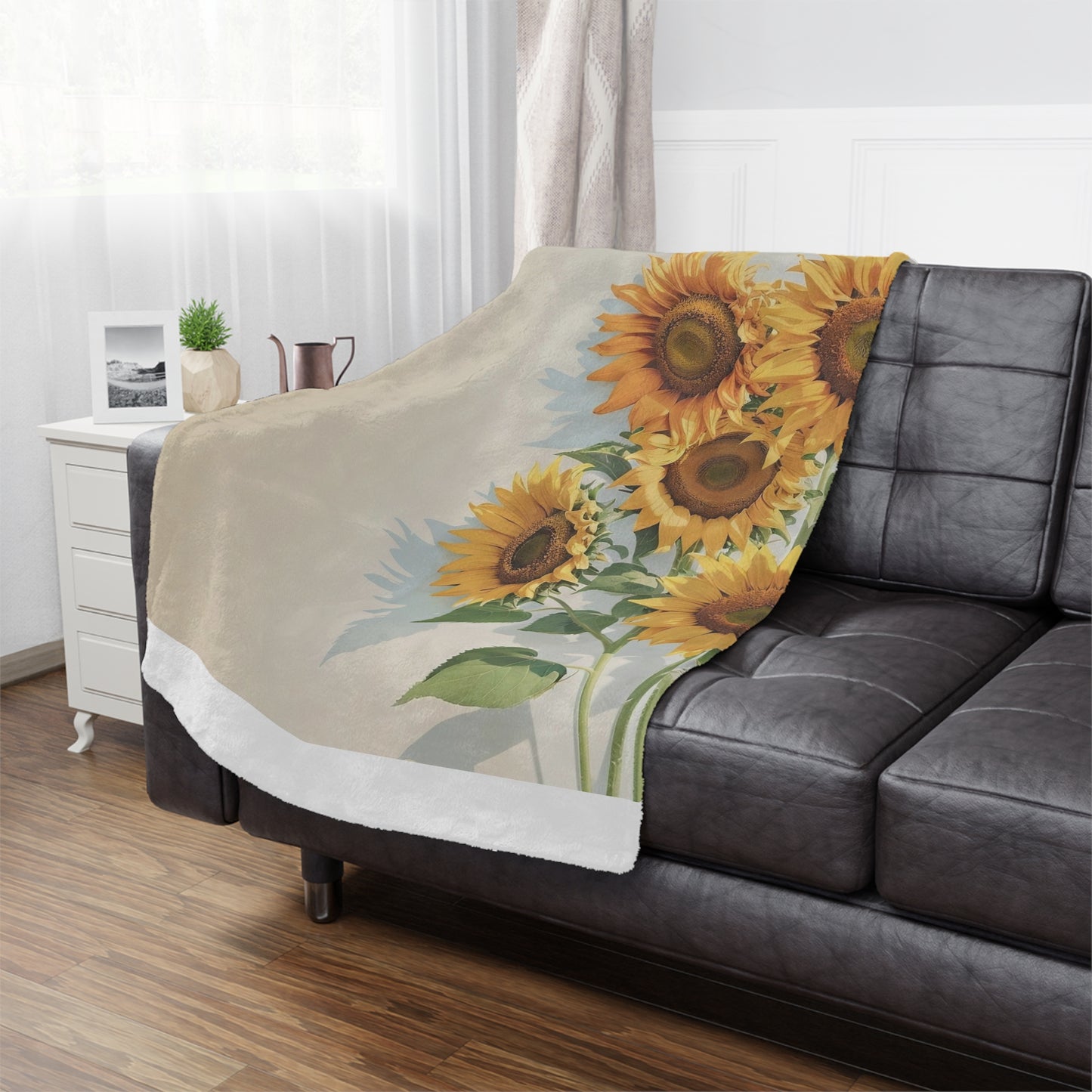 Sunflower Bouquet Minky Blanket — Soft Floral Throw for Cozy Home Décor