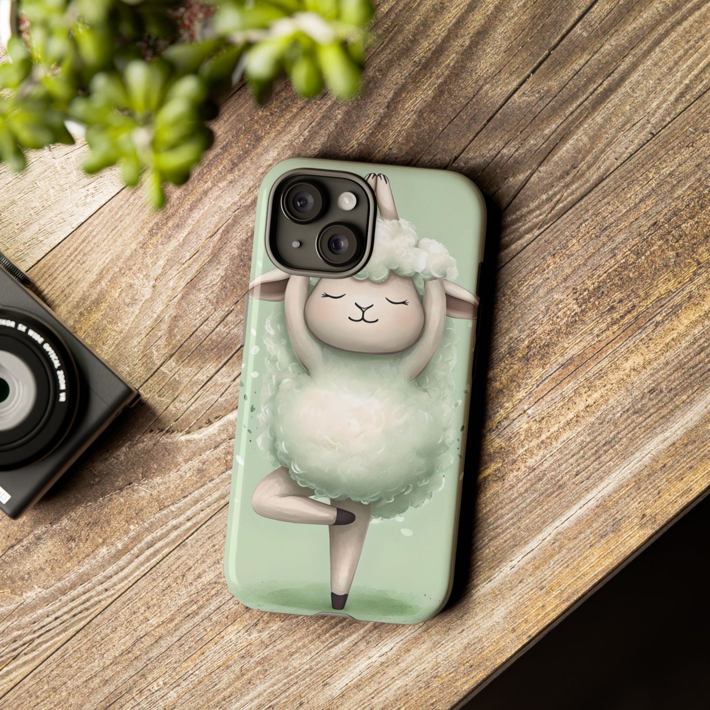 Cute Yoga Sheep Phone Case — Pastel Lamb Ballerina Protective Cover
