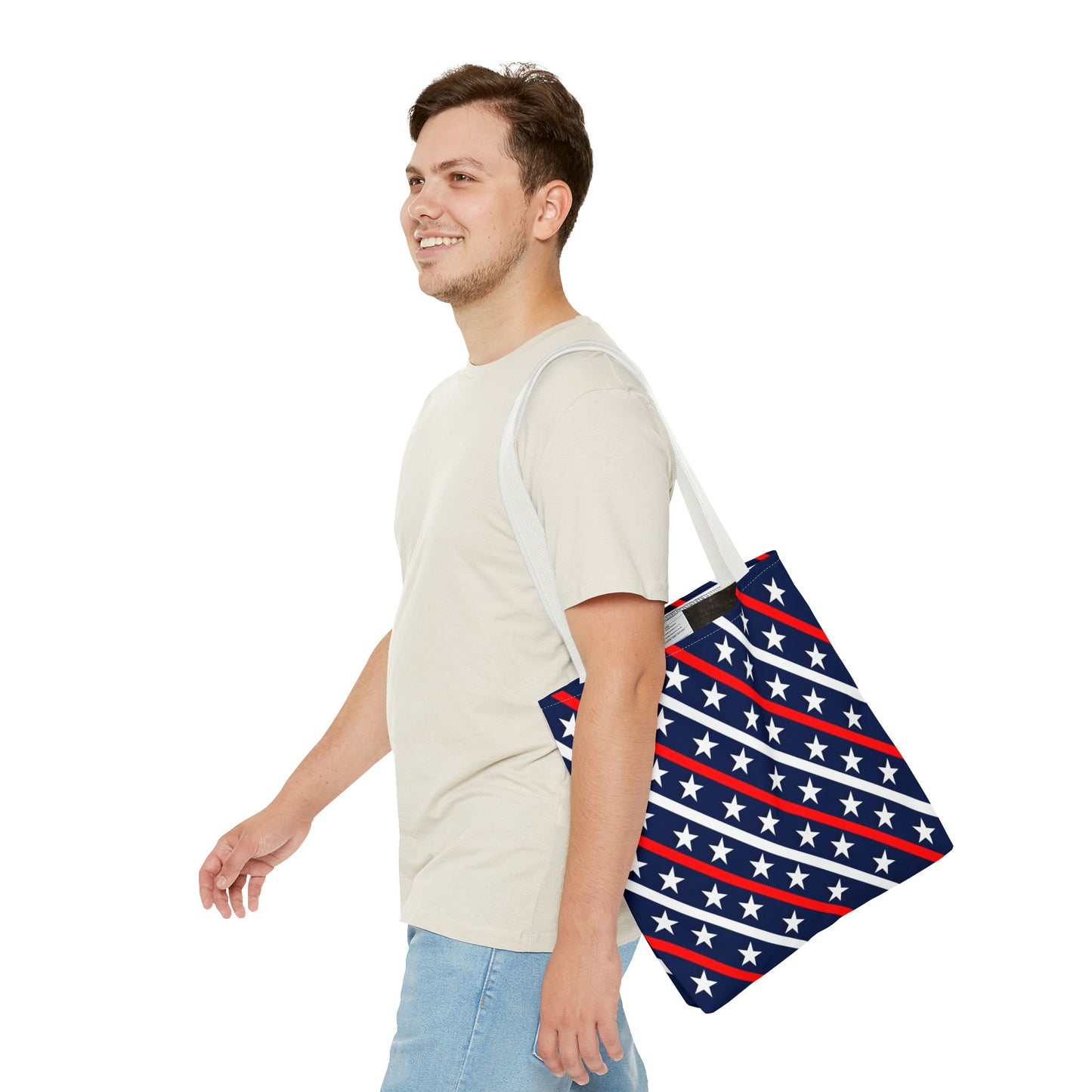 Patriotic Tote Bag, USA Flag Inspired