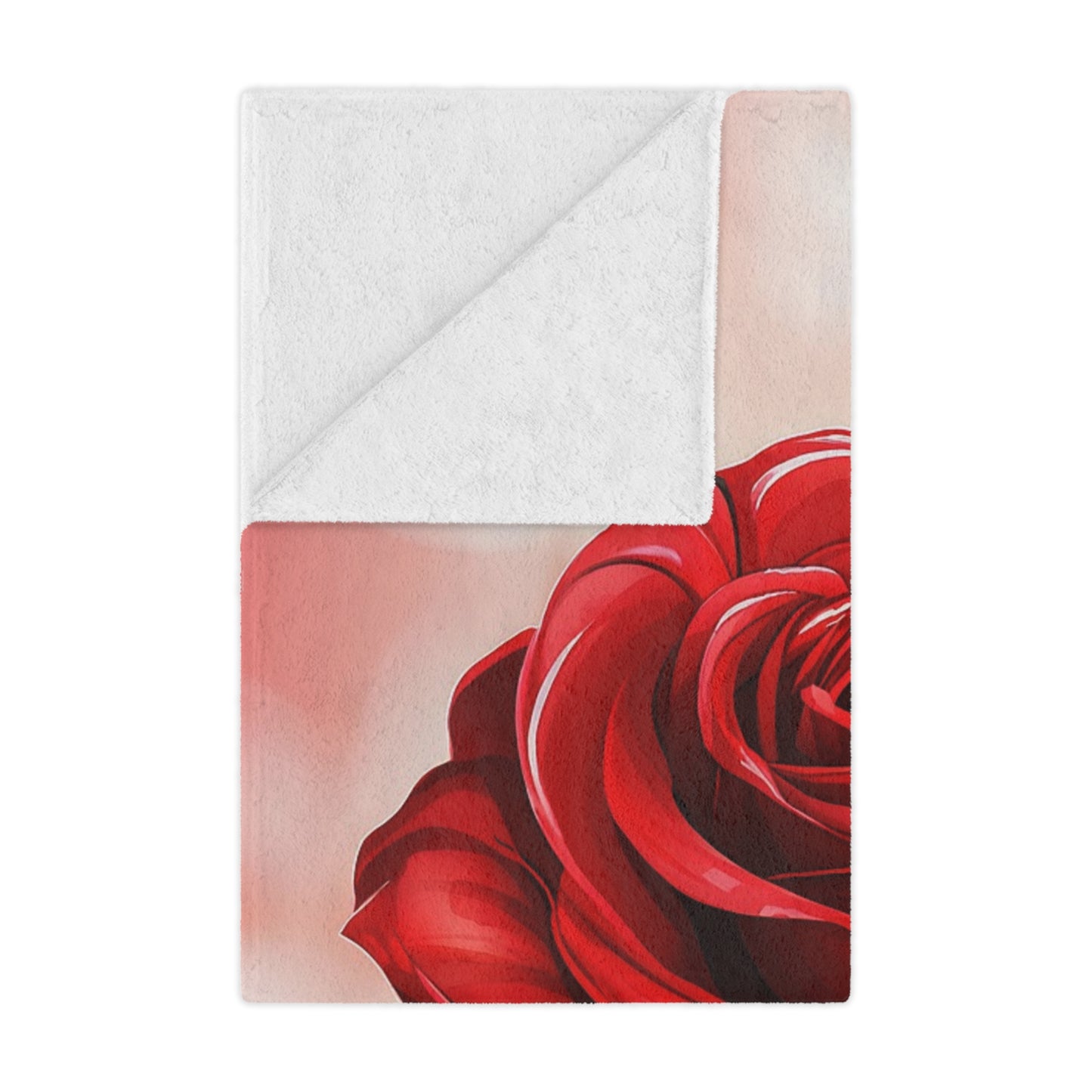 Red Rose Minky Blanket – Soft Floral Throw for Valentine’s Day & Romantic Gifts
