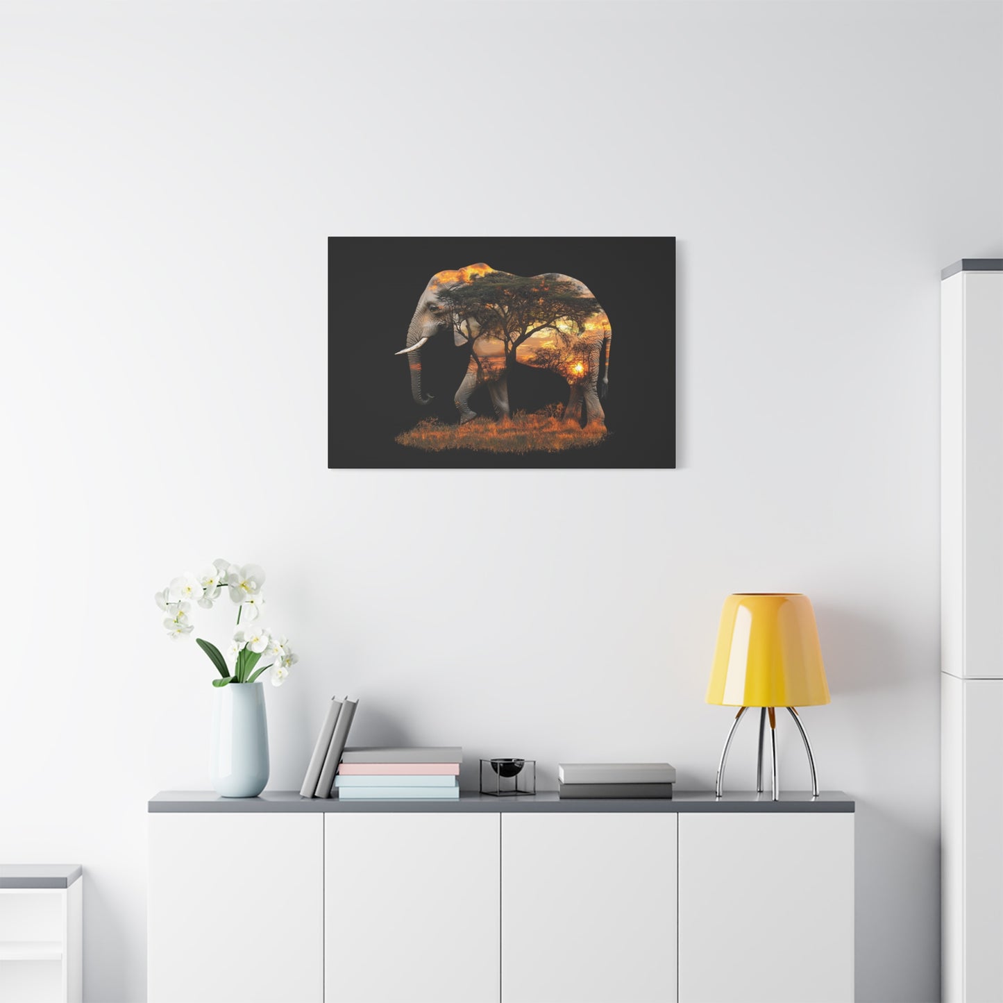 Elephant Tree Matte Canvas Art