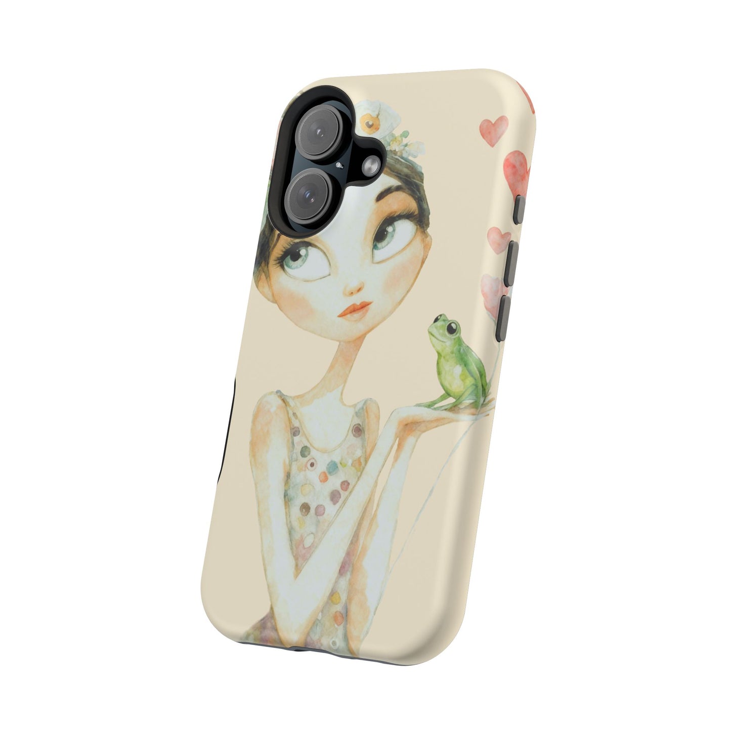 Whimsical Girl with Frog Magnetic Impact Phone Case