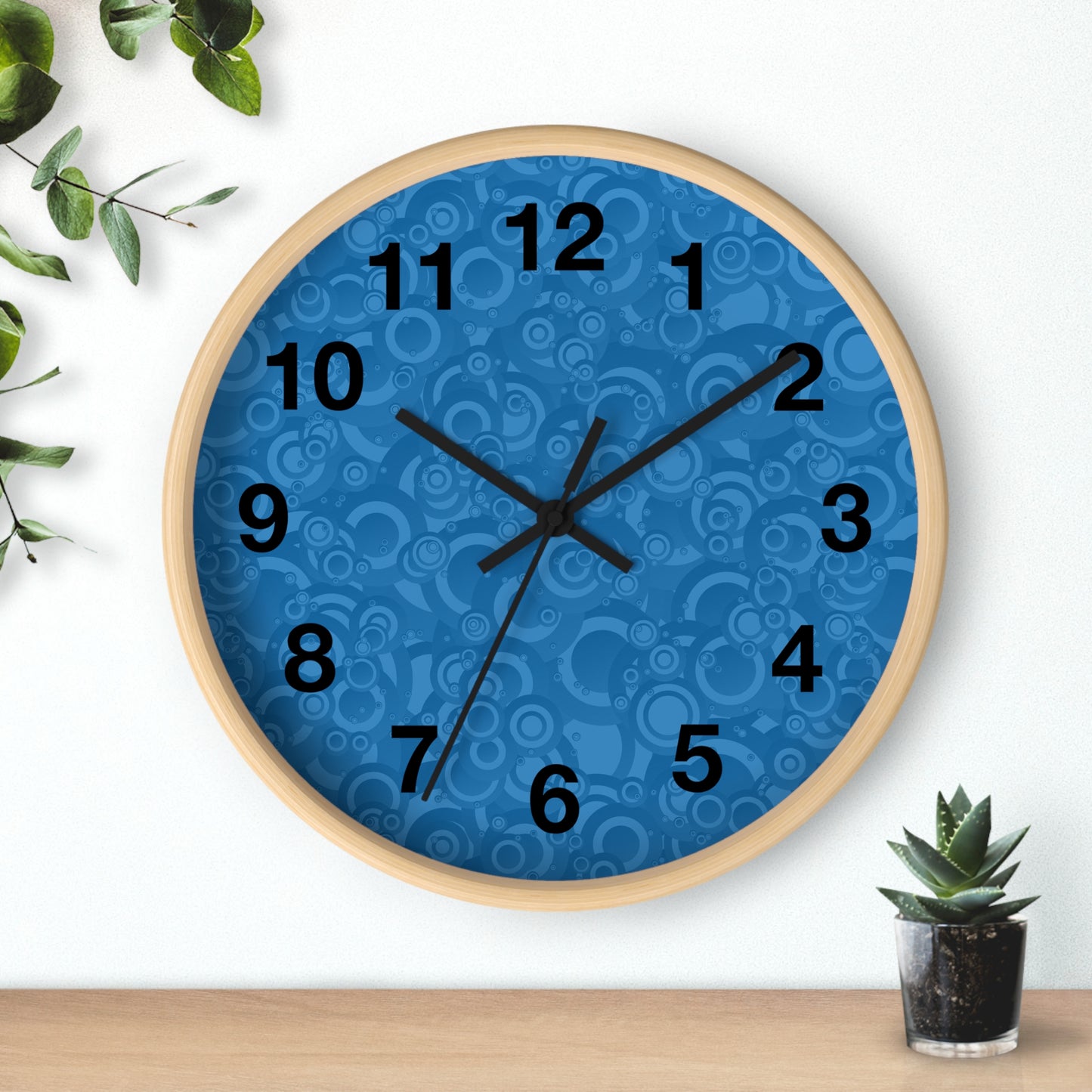 Modern Blue Pattern Wall Clock - Home Decor, Unique Timepiece, Gift Idea, Stylish Wall Art, Office Decor