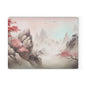 Glass Cutting Board — Pastel Japanese Landscape with Cherry Blossoms