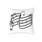 Music Notes Square Throw Pillow - Black Treble Clef Sheet Design