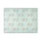 Floral Line Art Glass Cutting Board — Minimal Rose Pattern on Mint or White