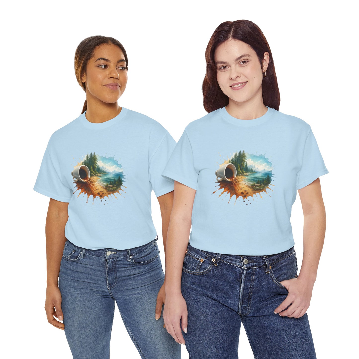 Nature-Inspired Unisex Heavy Cotton Tee, Casual Outfit, Gift for Nature Lovers, Camping Apparel, Outdoor Adventure Shirt
