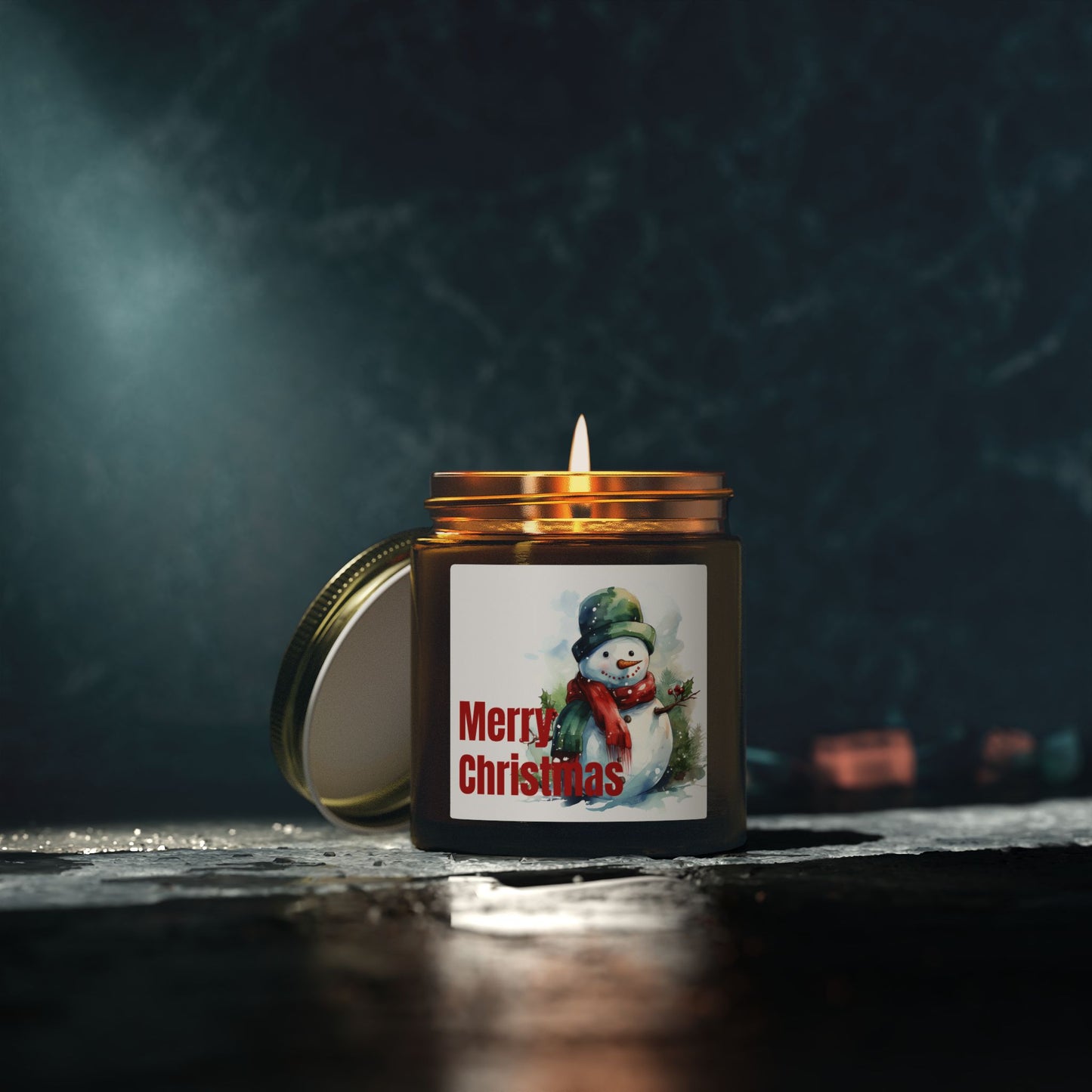 Christmas Snowman Scented Candle — Coconut Apricot Wax (4oz & 9oz)