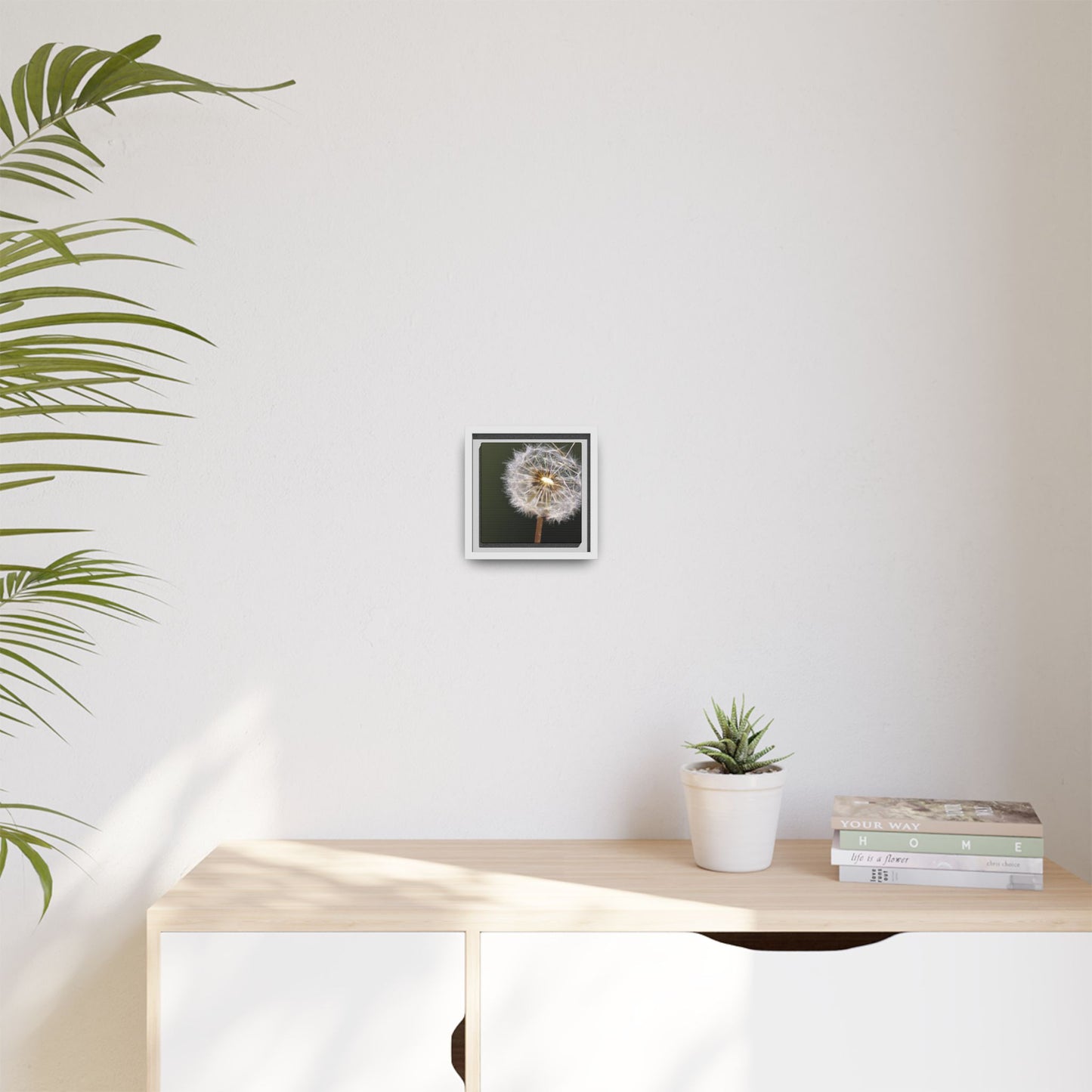 Framed Dandelion Canvas Print — Matte Botanical Wall Art