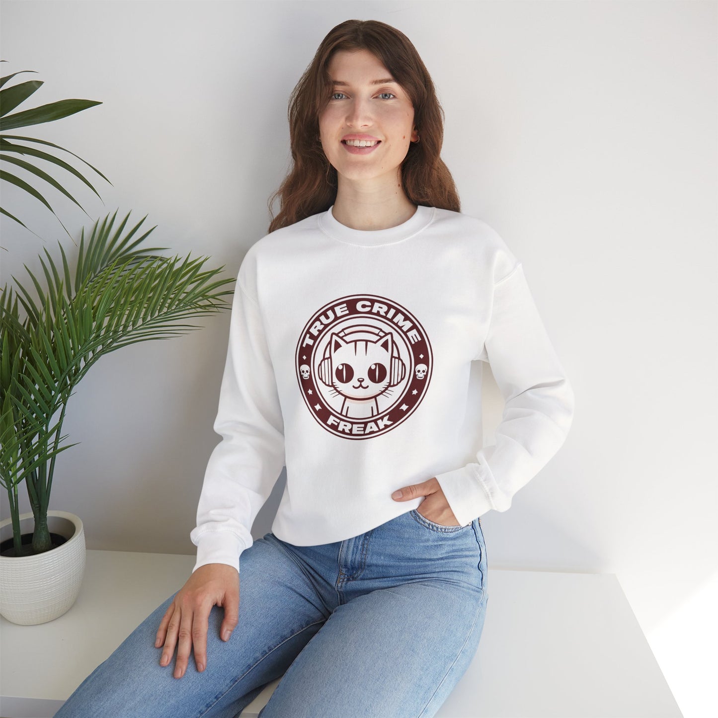 True Crime Freak Cat Crewneck Sweatshirt
