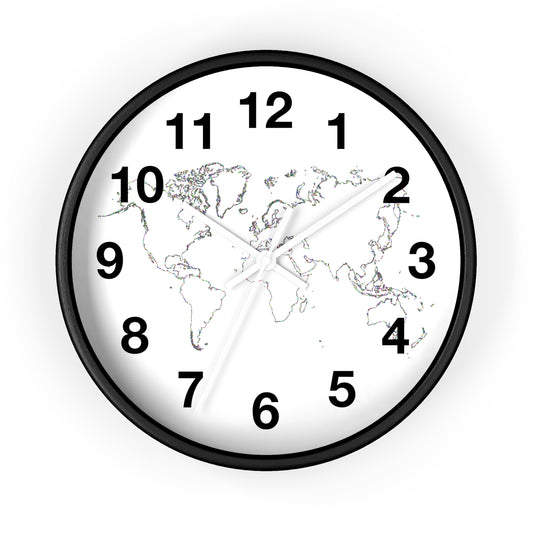 World Map Wall Clock, Unique Home Decor, Travel Enthusiast Gift, Modern Timepiece, Educational Wall Art