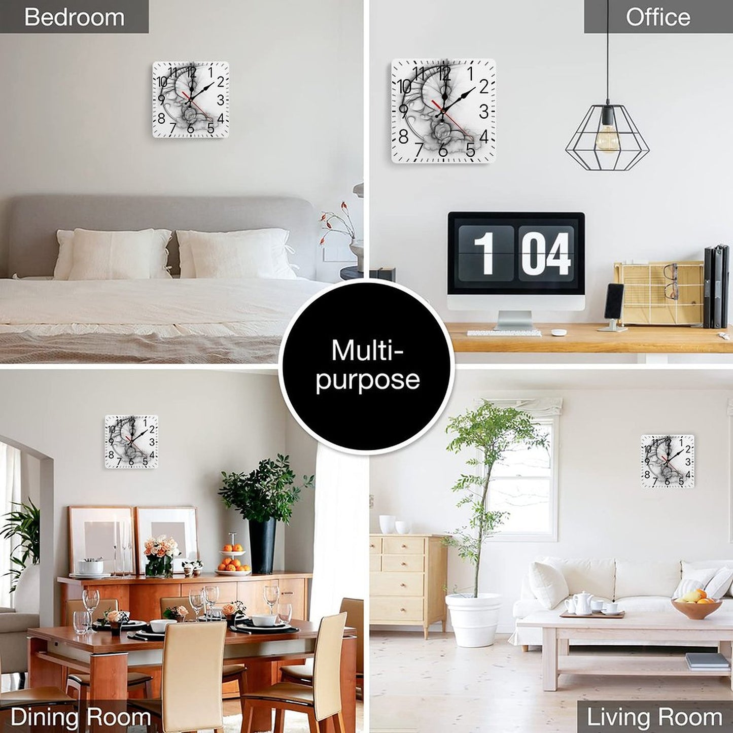 Square Wall Clock-9.8"x9.8"/25x25cm