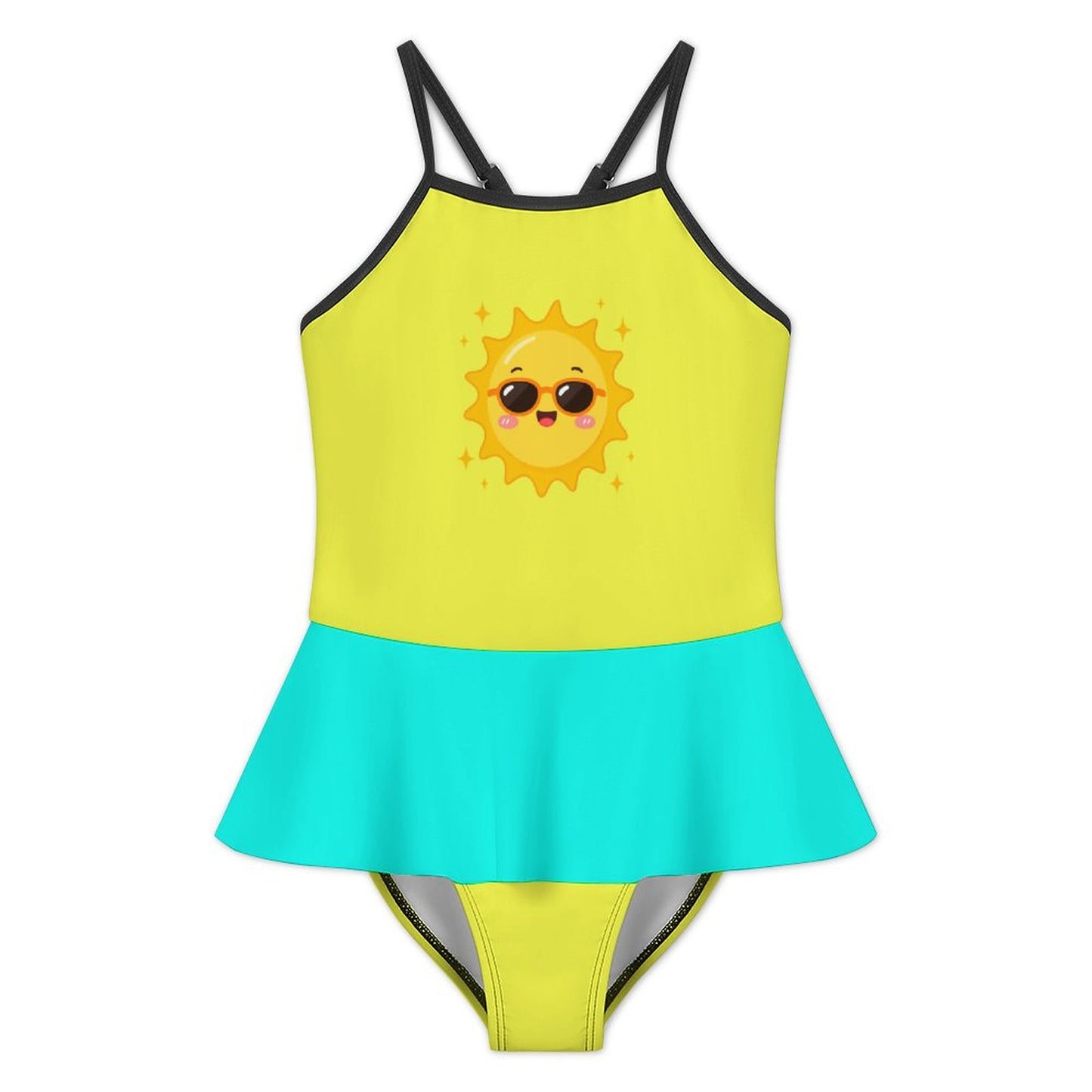Girls One Piece Ruffle Strap Swimsuit