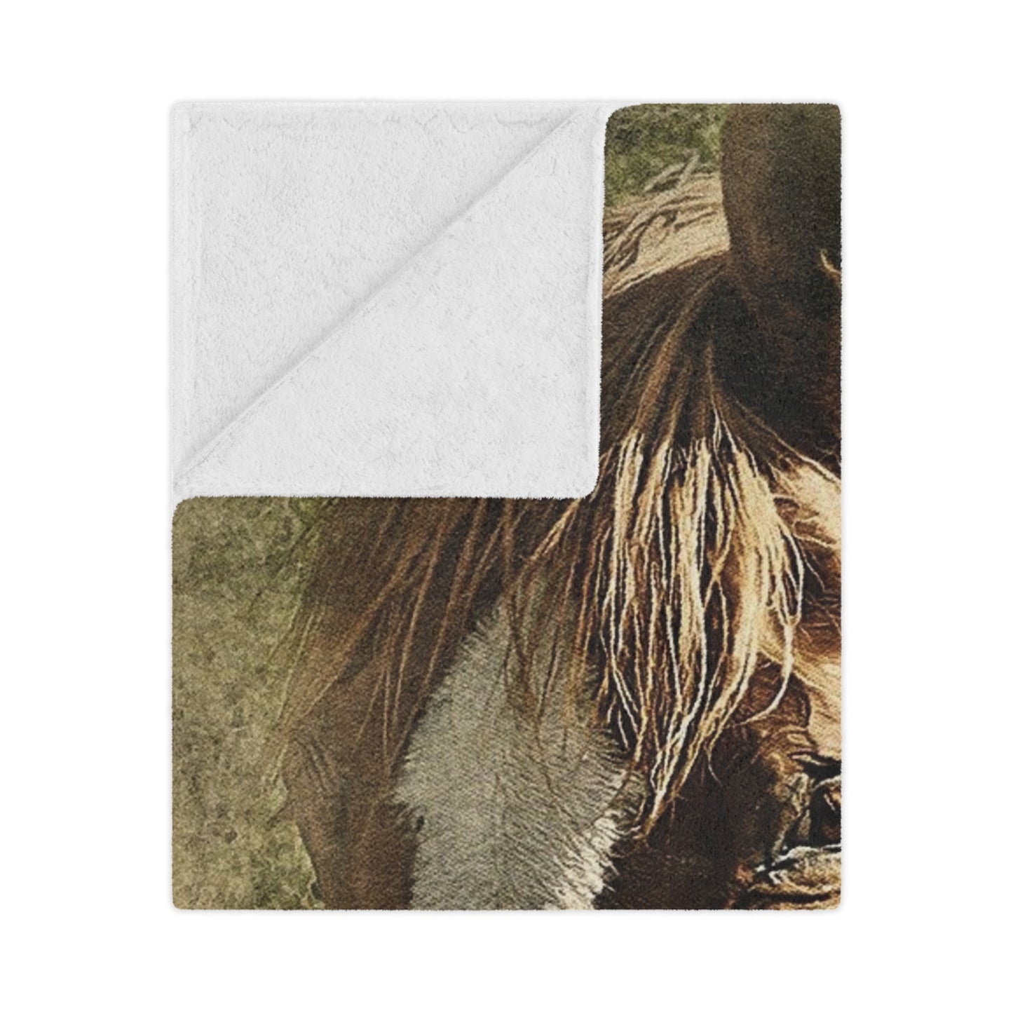 Rustic Horse Minky Blanket — Soft Western Horse Portrait Throw