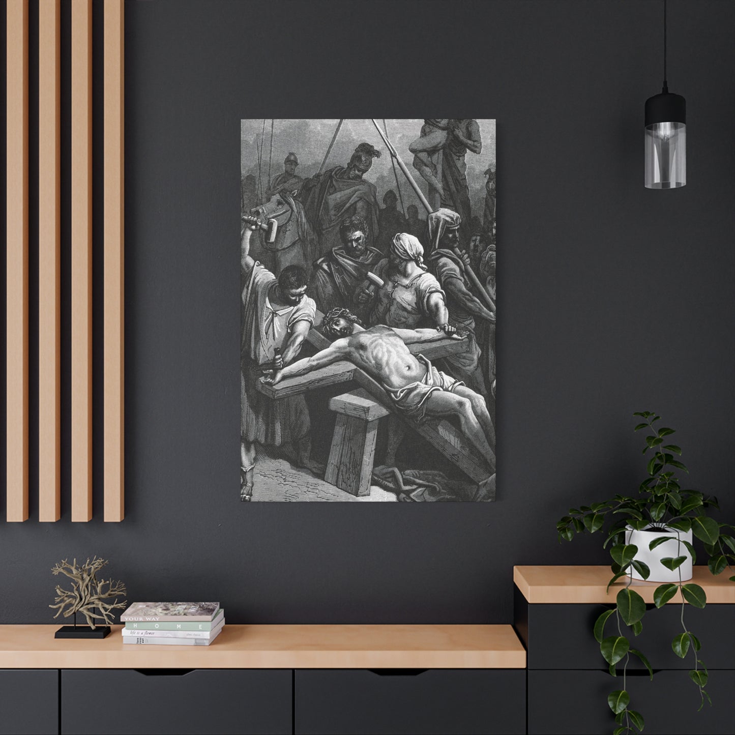 Crucifixion Art Matte Canvas Print – Stretched Religious Wall Decor