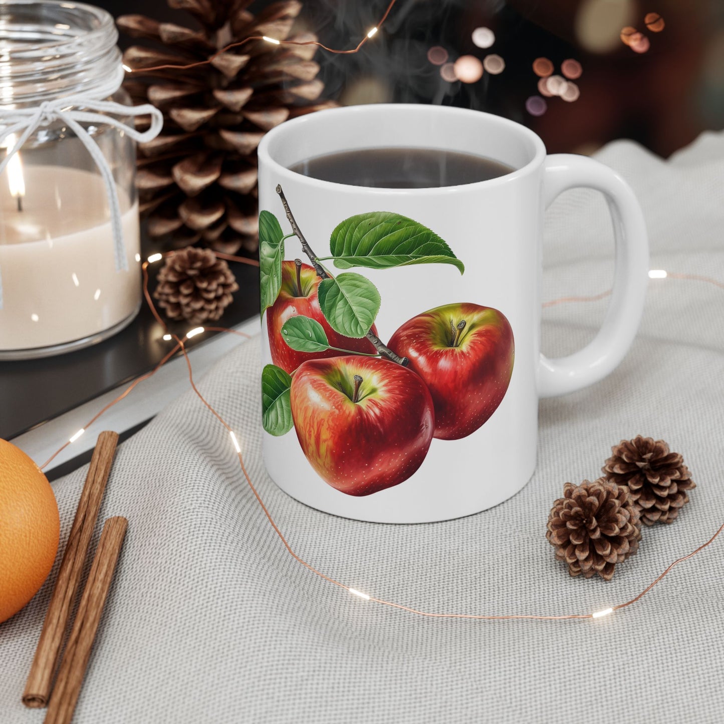 Apple Botanical Ceramic Mug – Farmhouse Kitchen Coffee Cup (11oz, 15oz)