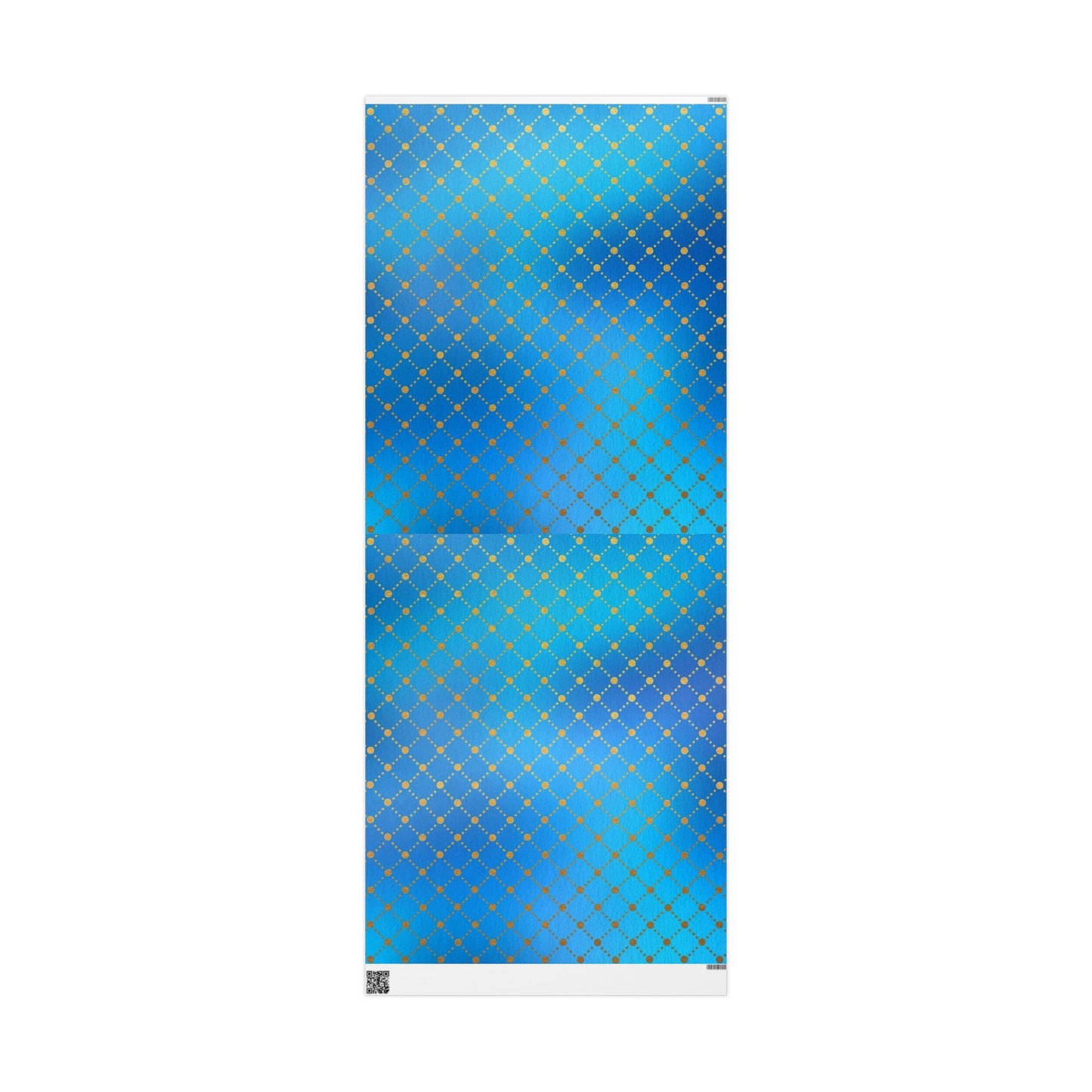 Blue Gold Dotted Swirl Wrapping Paper Roll — Decorative Gift Wrap