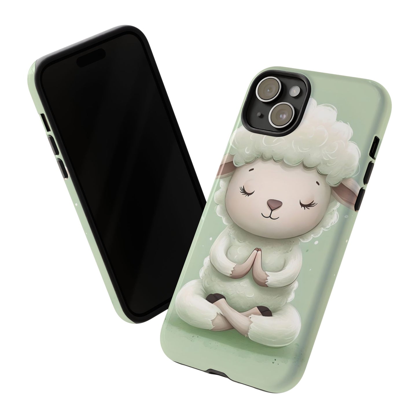 Meditating Lamb Phone Case — Cute Pastel Protective iPhone Cover