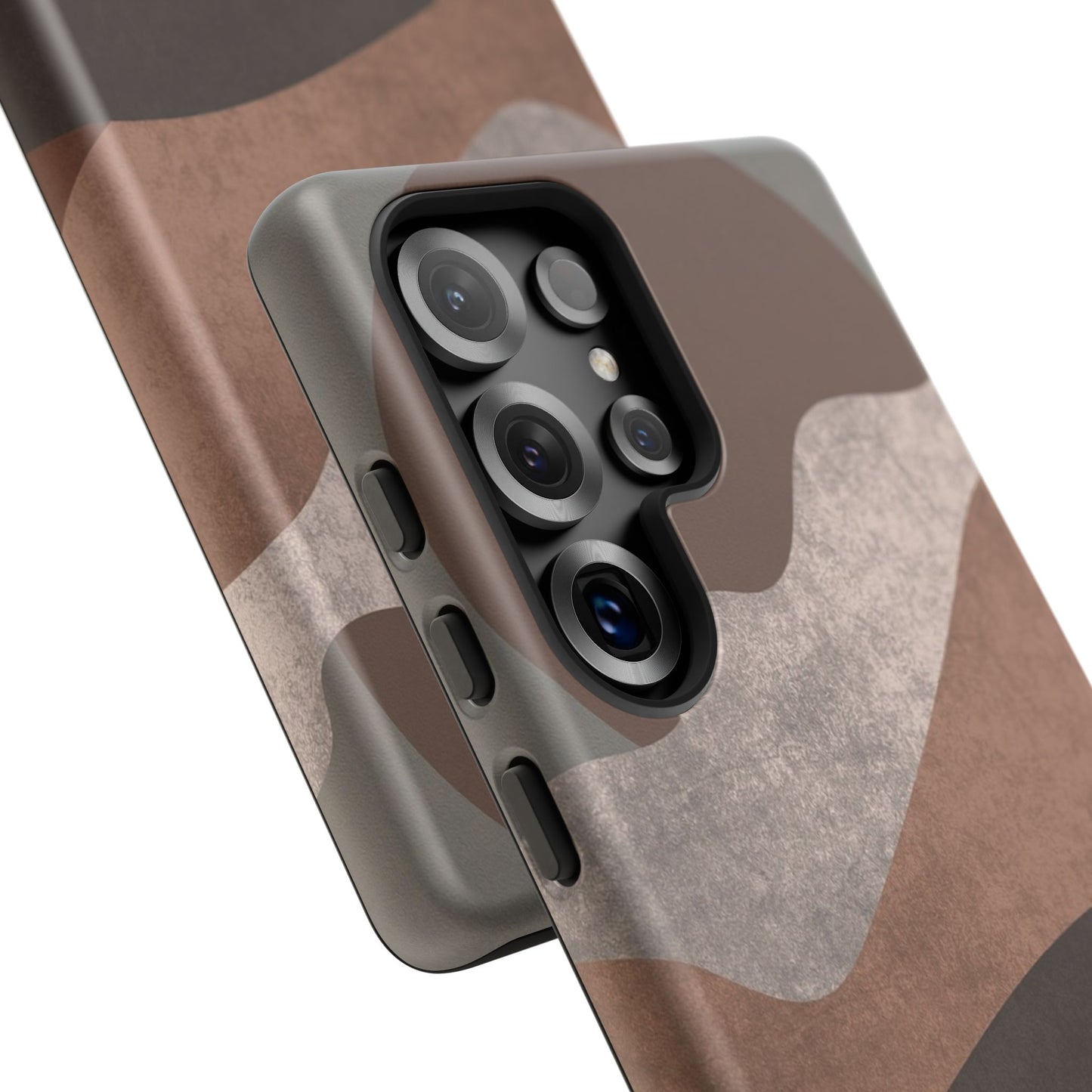 Abstract Earthtone Phone Case — Brown Layered Rugged Tough Case