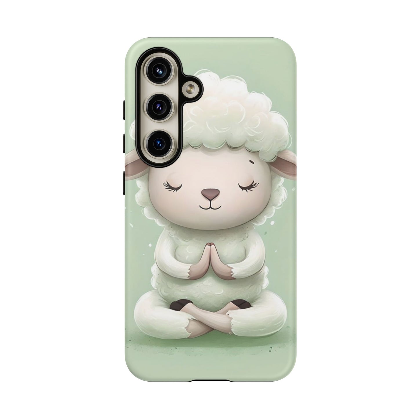 Meditating Lamb Phone Case — Cute Pastel Protective iPhone Cover