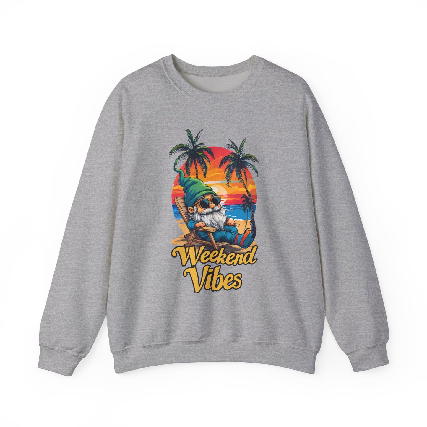 Crewneck — "Weekend Vibes" Tropical Gnome Sweatshirt