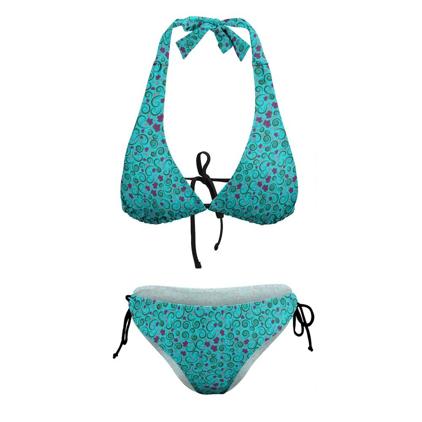 Two Piece Halter Swimsuit Teal