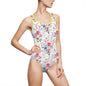 Floral Print Women's Classic Swimsuit, Beachwear, Summer Pool Party, Swimwear, Vacation, Floral Bathing Suit