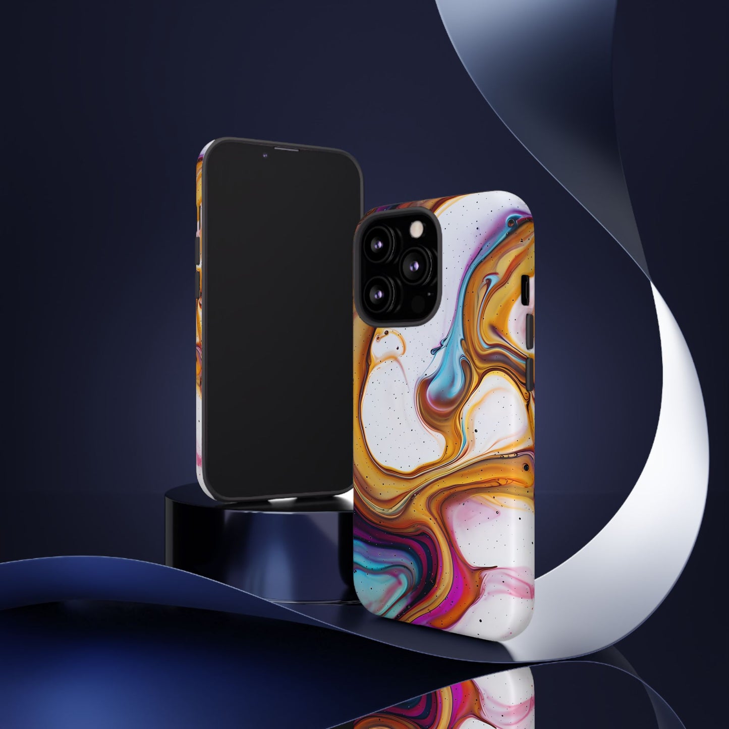 Artistic Phone Case, Tough Cases with Colorful Marble Design