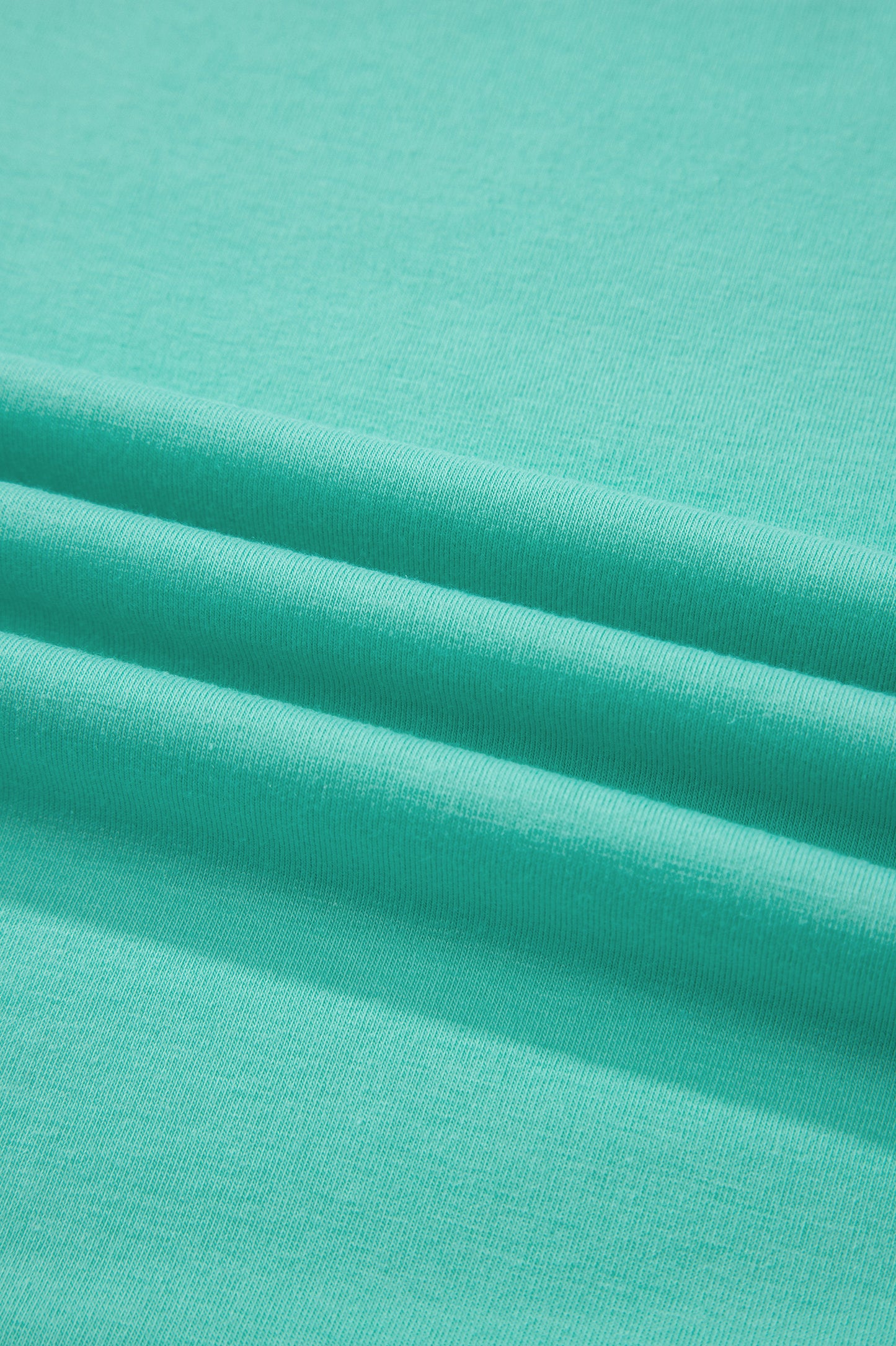 Mint Green Casual Plain Crew Neck Tee