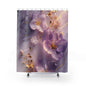 Floral Purple Blossom Shower Curtain — Elegant Gold Accent Bathroom Decor