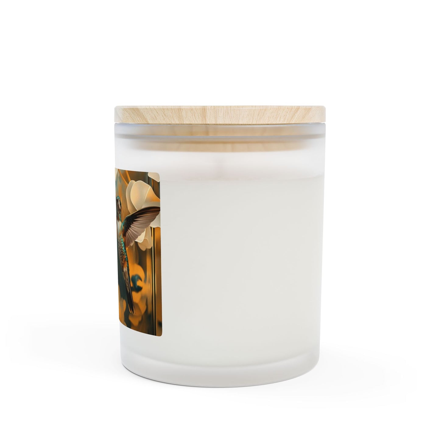 Hummingbird Duo Frosted Glass Candle — 11oz Decorative Scented Candle