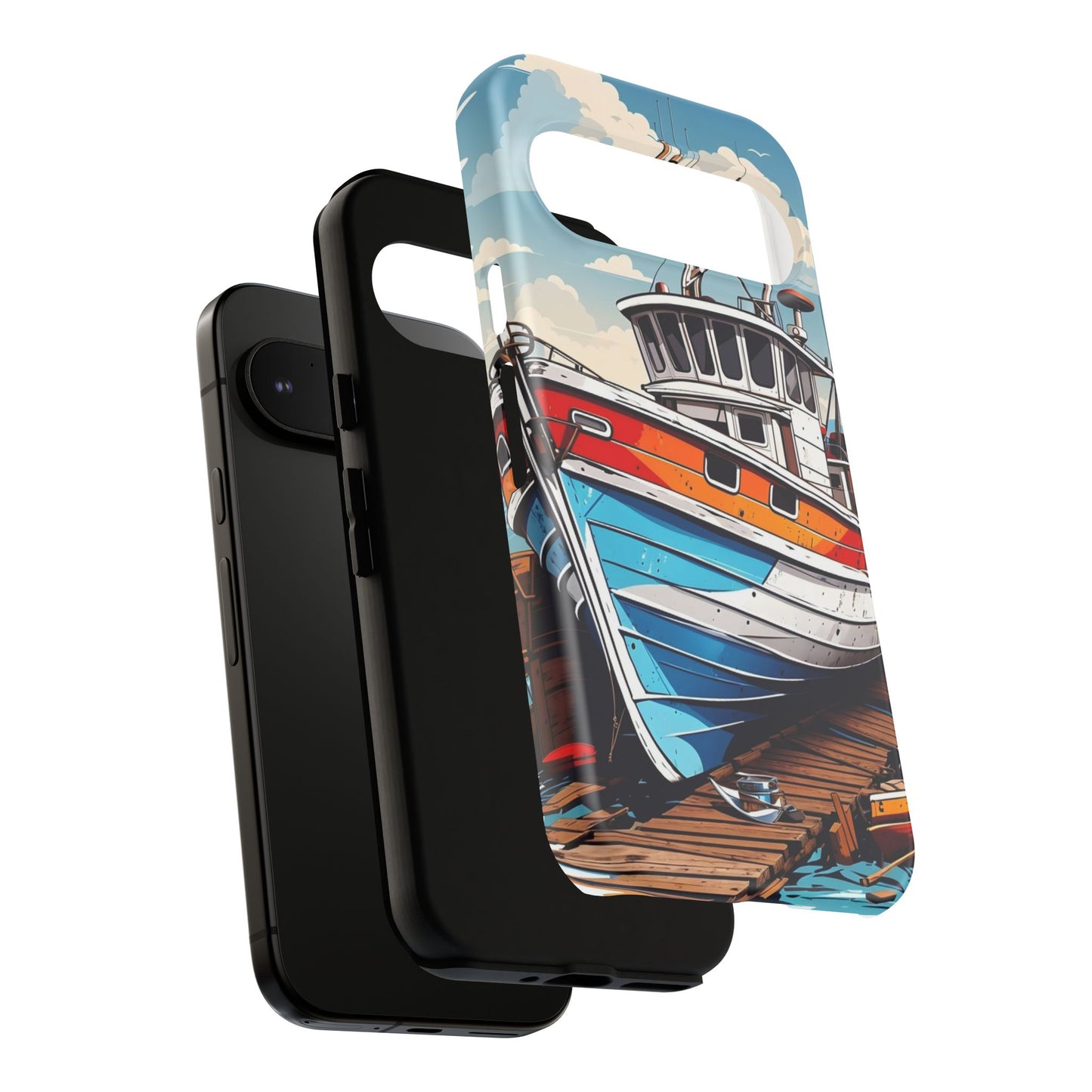 Colorful Fishing Boat Phone Case | Nautical Gift, Marine Design, Coastal Aesthetic, Summer Vibes, Sea Lover's Accessory