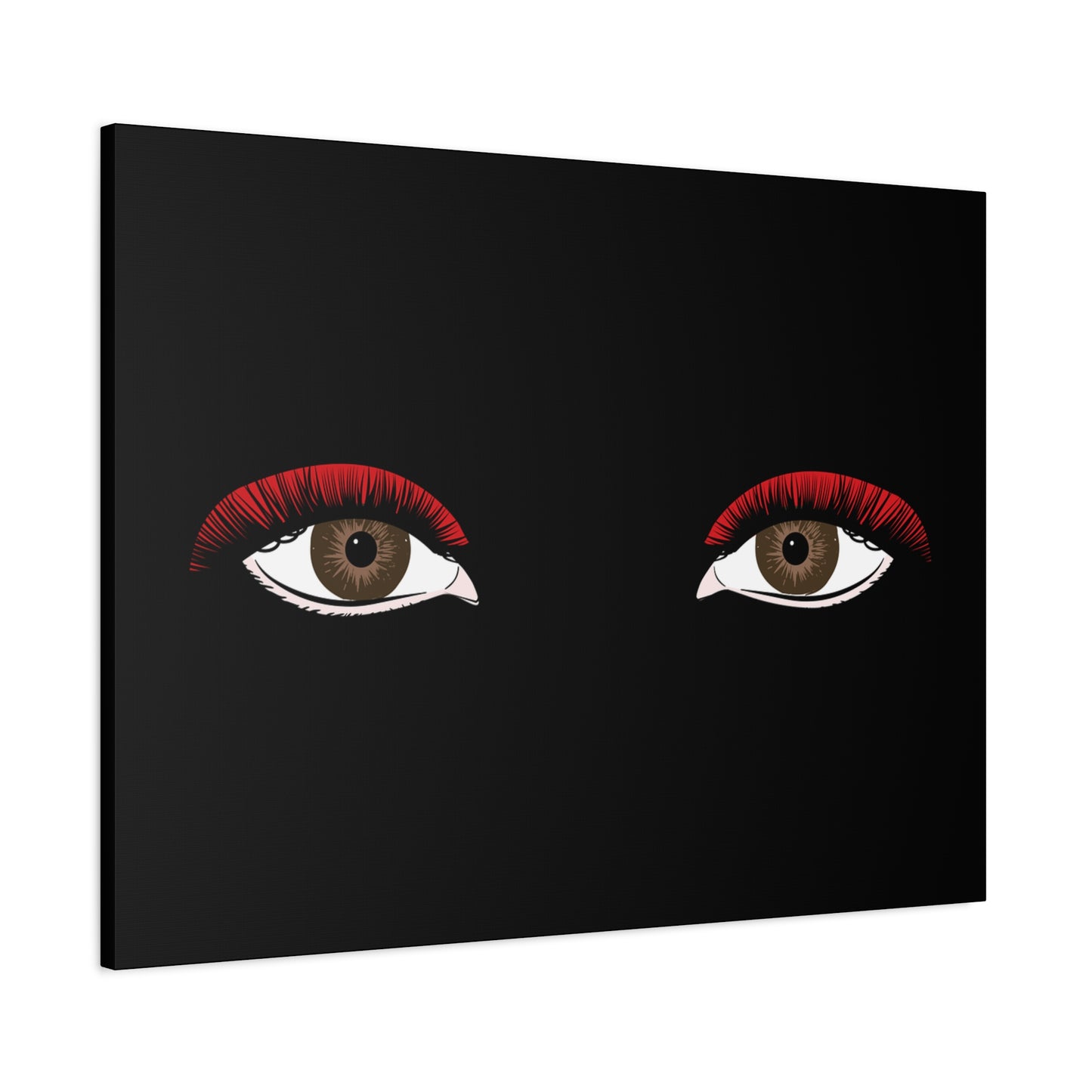Red Lashes Wall Art Canvas — Glam Eyes Makeup Decor