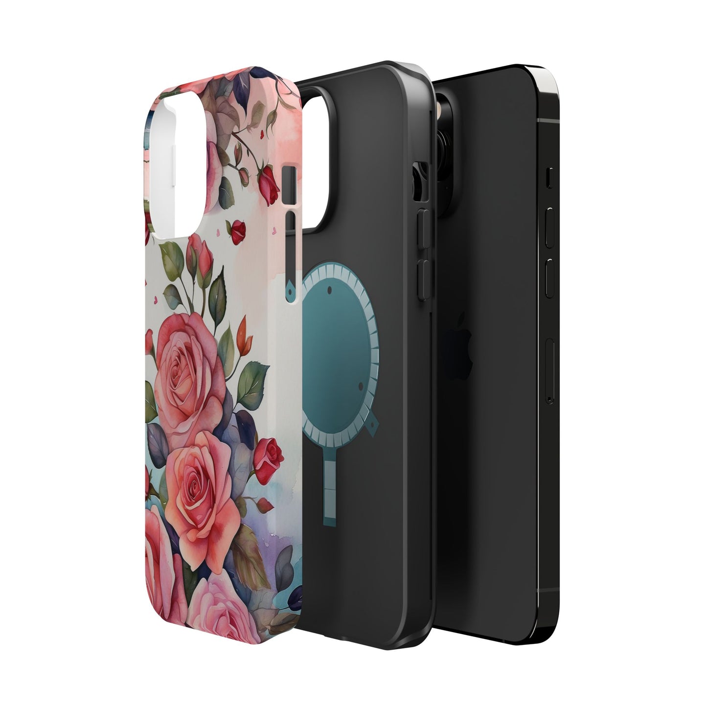Floral Rose Magnetic Phone Case — Impact-Resistant Protective Cover