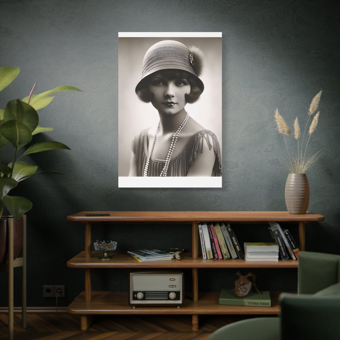 Vintage 1920s Flapper Portrait Canvas