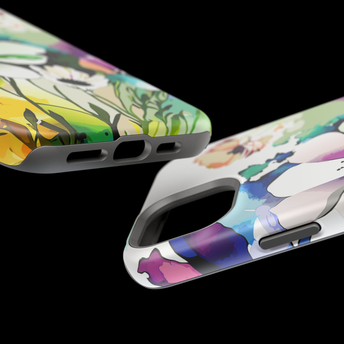 Floral Watercolor Magnetic Phone Case — Impact‑Resistant Protective Cover