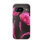 Floral iPhone Case | Tough Cases with Pink Poppy Design, Elegant Flower Phone Cover, Gift for Her, Spring Accessories, Chic Tech