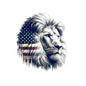 American Flag Lion Kiss-Cut Sticker — Patriotic Lion Decal for Laptop, Water Bottle, Car