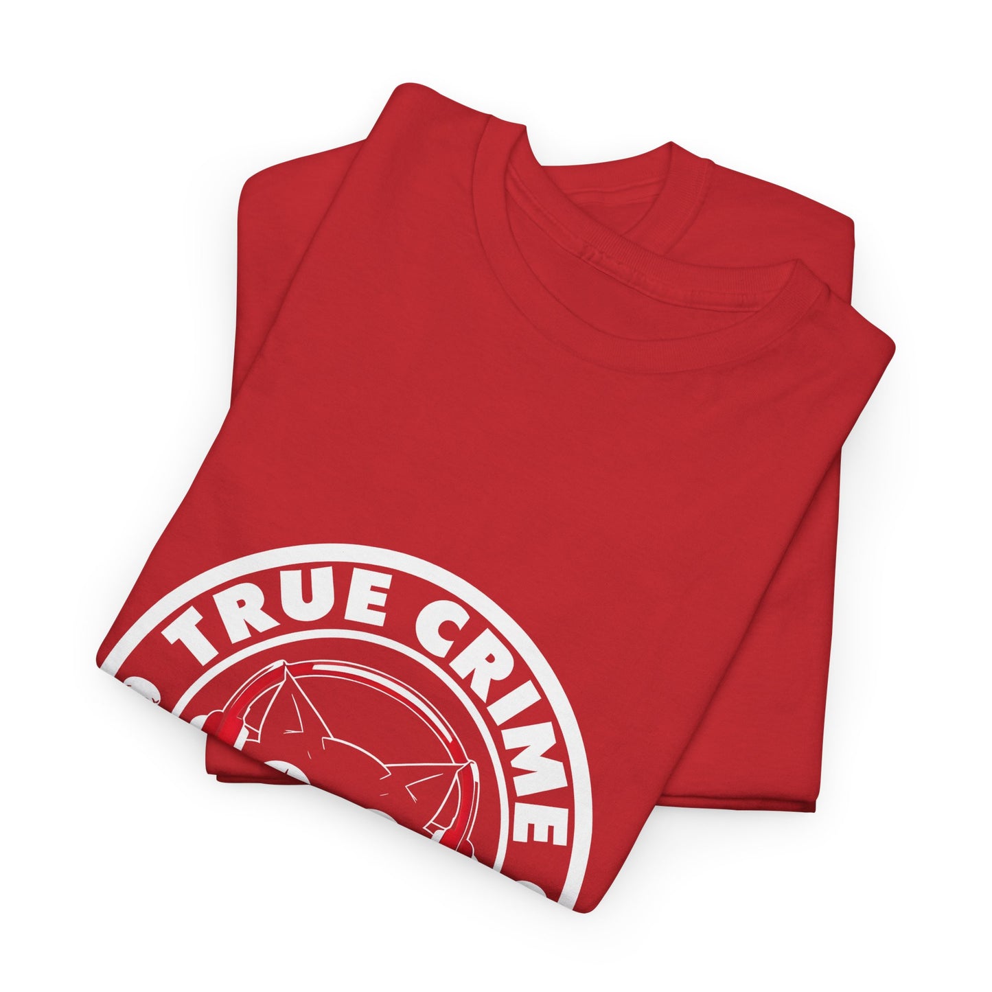 True Crime Podcast Tee — Cat with Headphones Logo