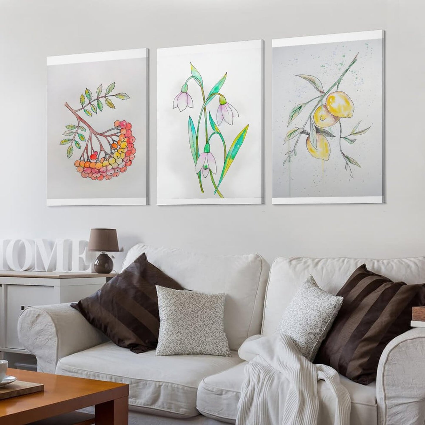 Vertical Framed Wall - Fruit and Flowers