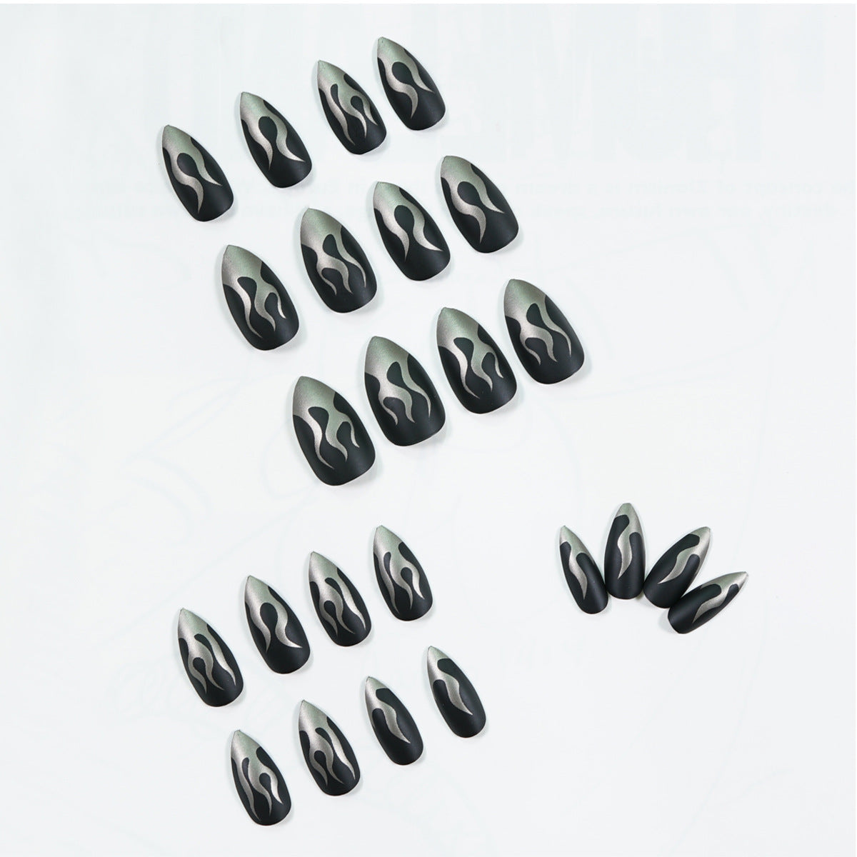 Punk Wind Dark Flame Nail Patch Nail Patch press-on nails Finished Fake Nail Waterproof Removable Nail Patch – Image 2