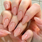 French Minimalist Nude Pink Almond Short Press On Nails – JP4425