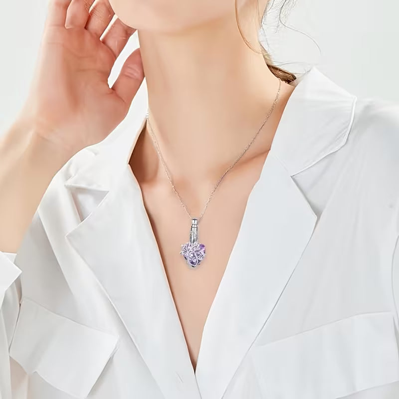 Cylindrical Dragonfly Colorful Memorial Pet Urn Necklace Set - 1 piece