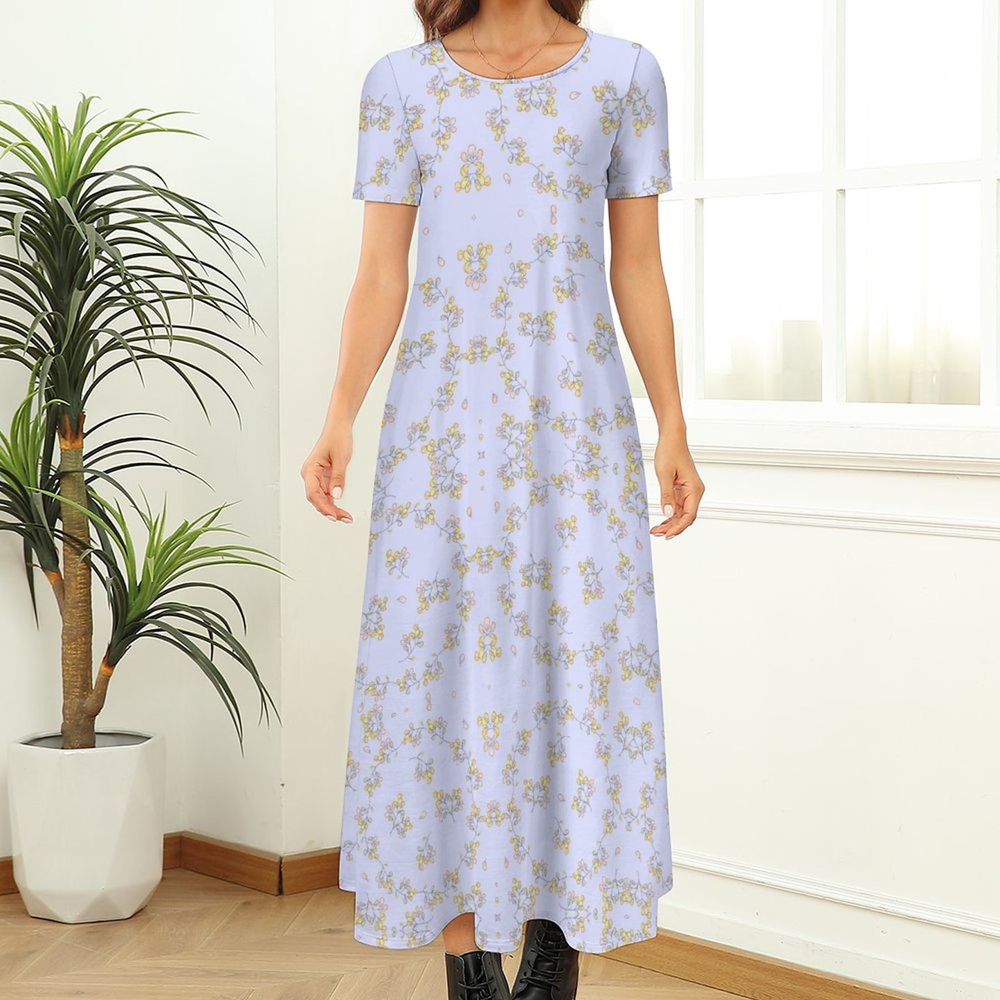 Round Neck Short Sleeve Dress