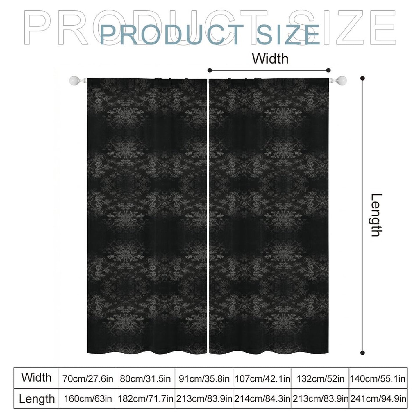 Sheer Curtain Black