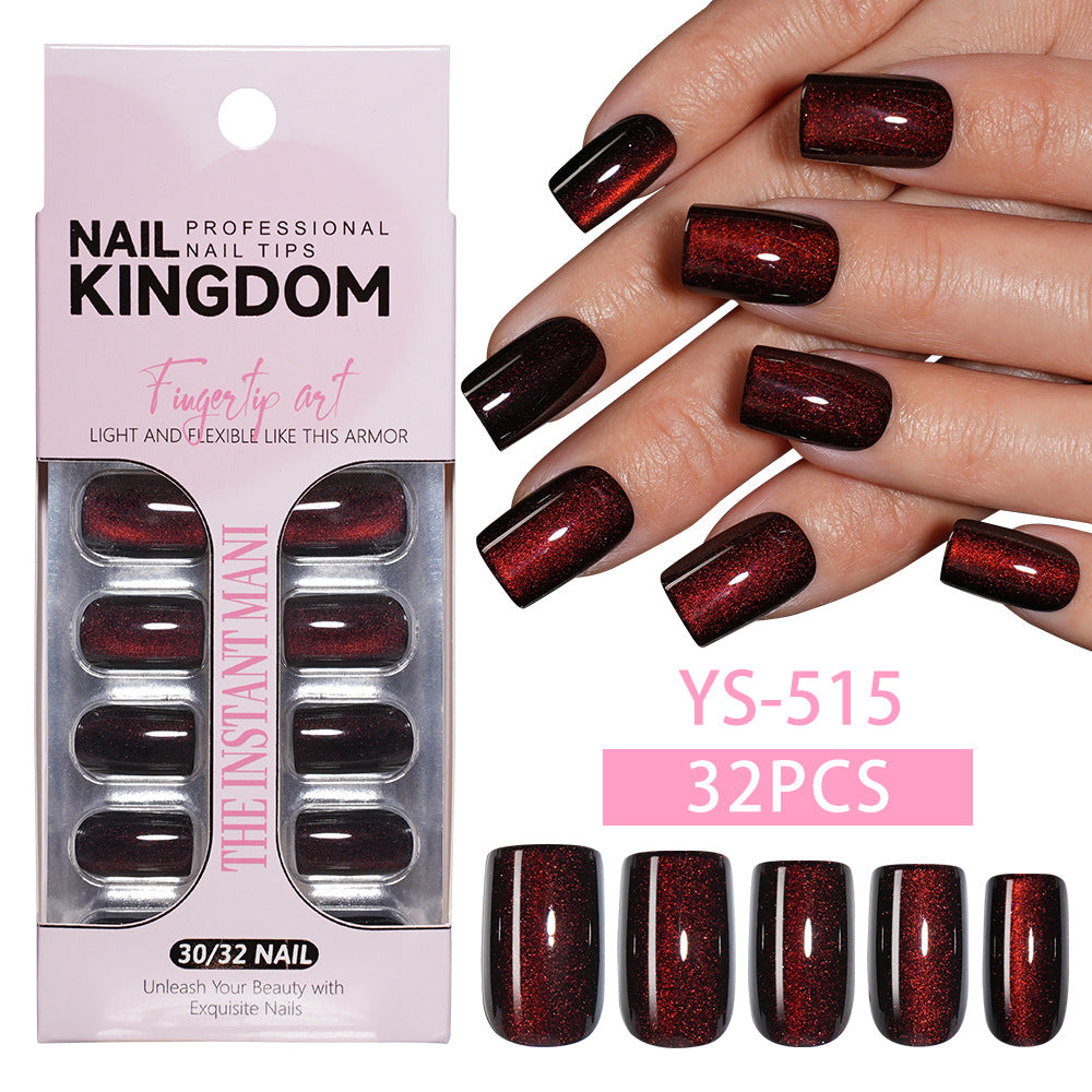Purple Cat Eye Almond Press On Nails (MOQ=3) – Image 9