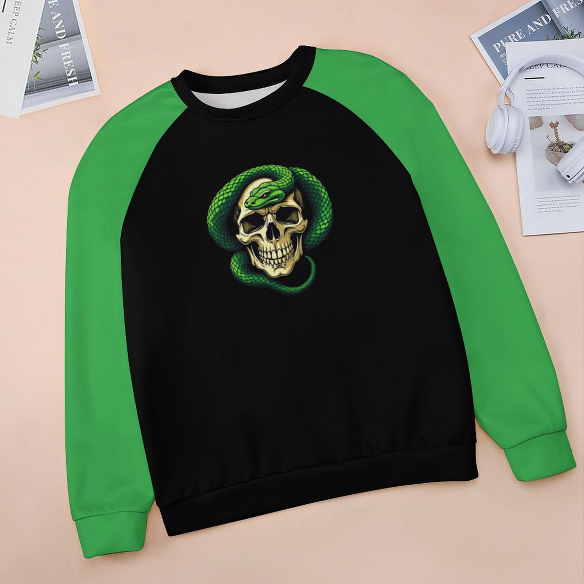 Skull and Snake Sweatshirt Designs Raglan Style